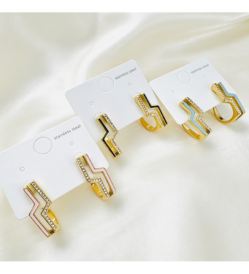 Pendientes acero Dorado y...