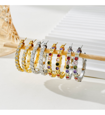 Pendientes acero Dorado y...