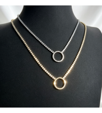 Collares acero Plateado...