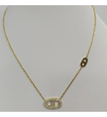 Collares acero Plateado...
