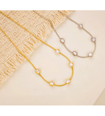 Collares acero Plateado...