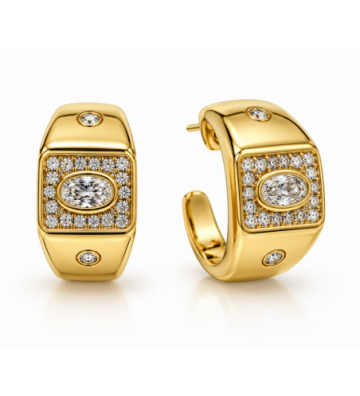 Pendientes acero Dorado y...