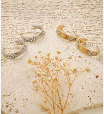 Pendientes acero Dorado...