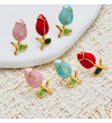 Pendientes acero Dorado y...