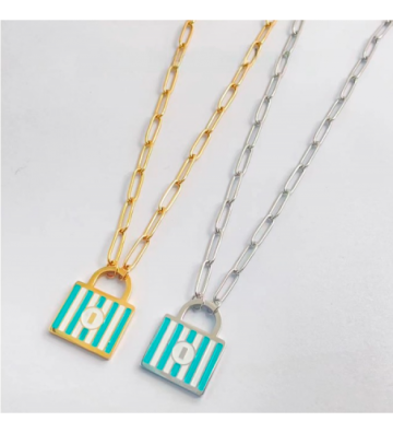 Collares acero en dorado...